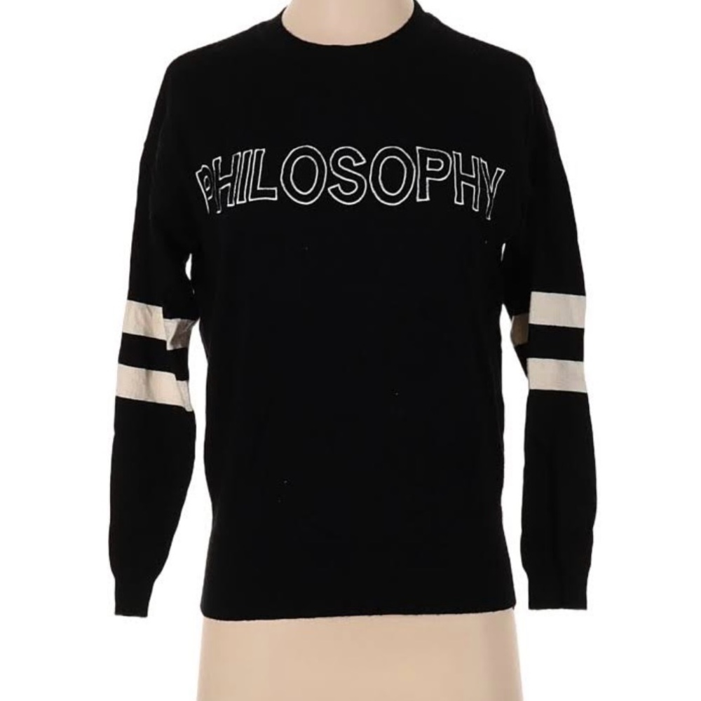 🖤🤍 PHILOSOPHY Republic clothing-black sweater cardigan-52% viscose 28% nylon-